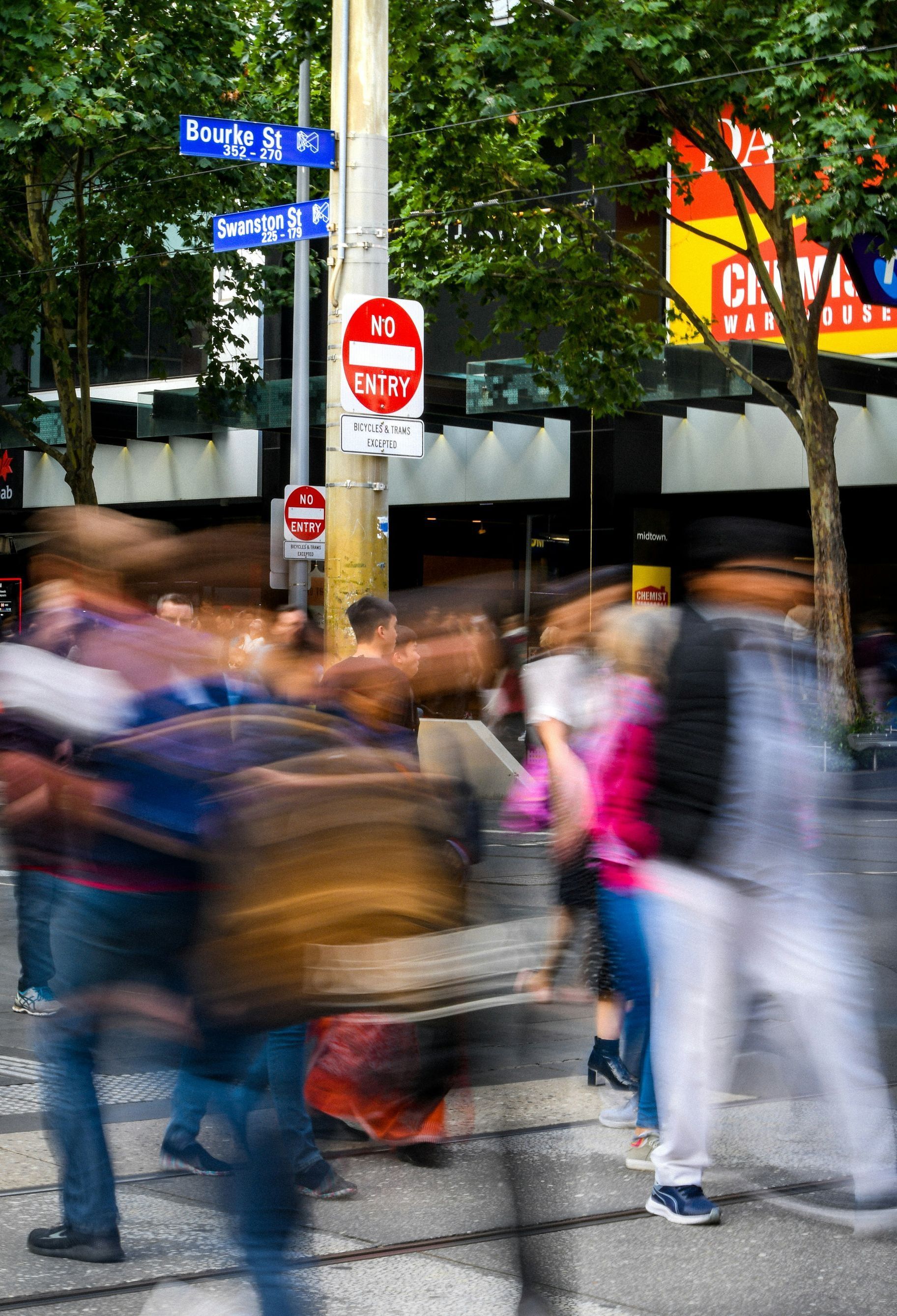 people at a crosswalk