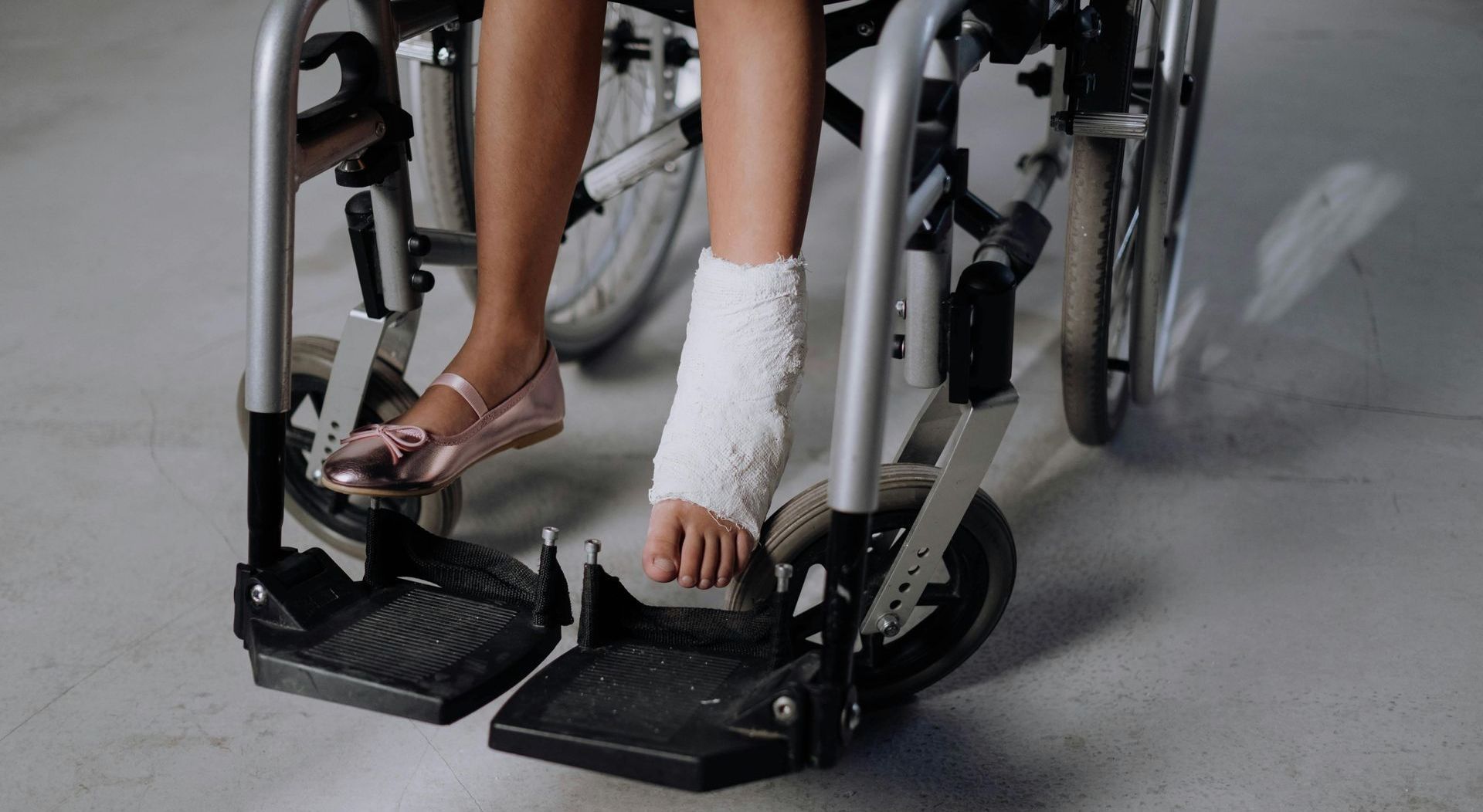 injured person in a wheelchair