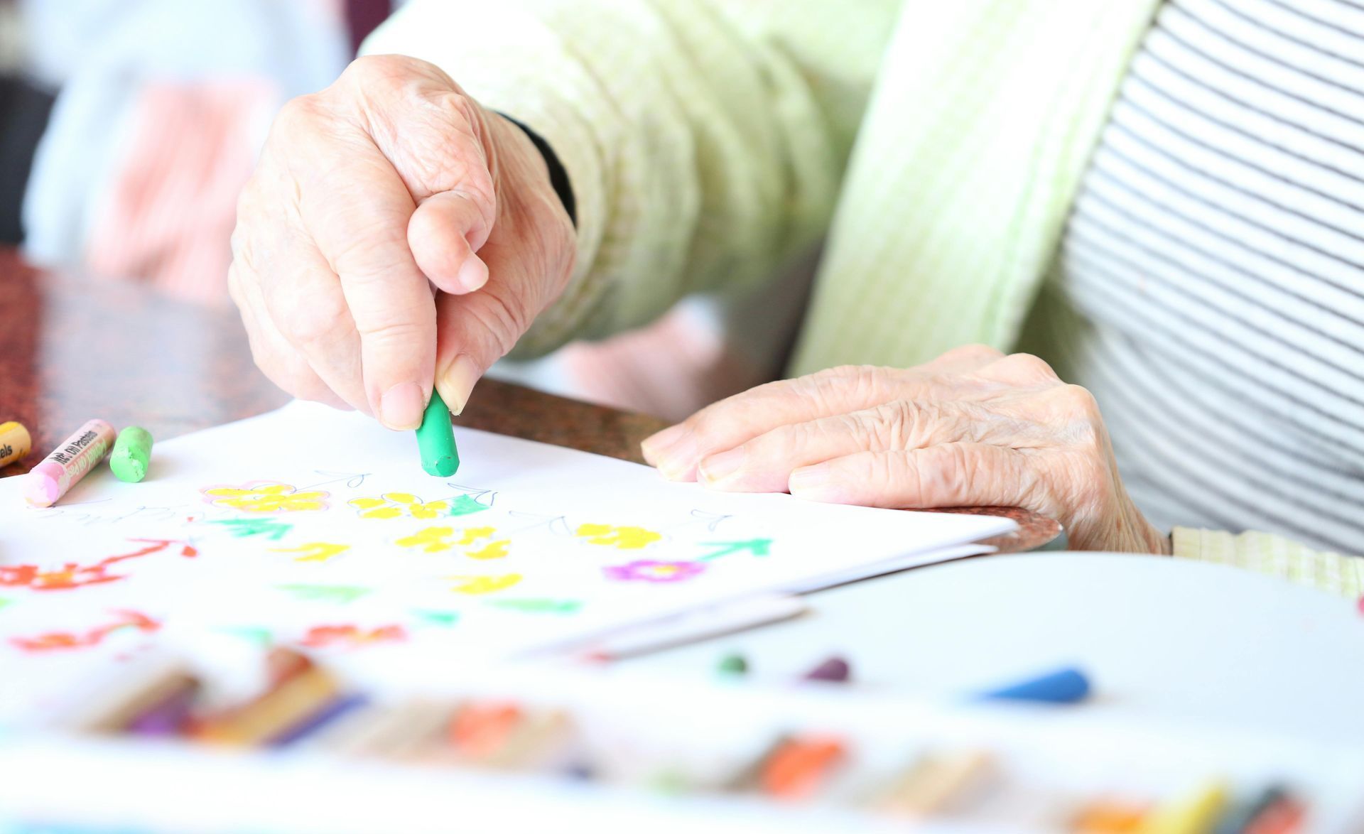 elderly woman coloring
