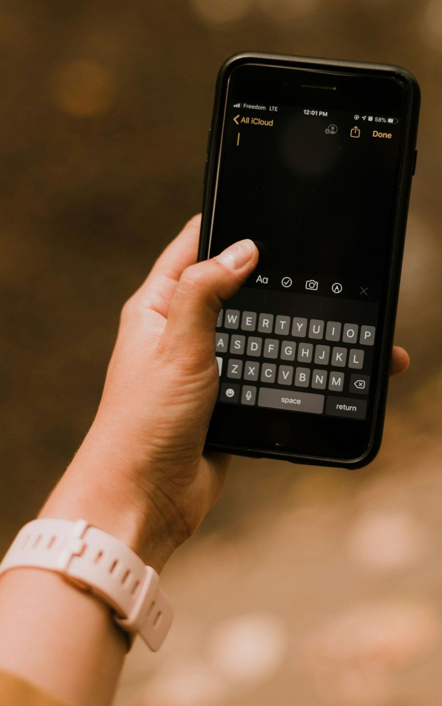 woman texting on phone