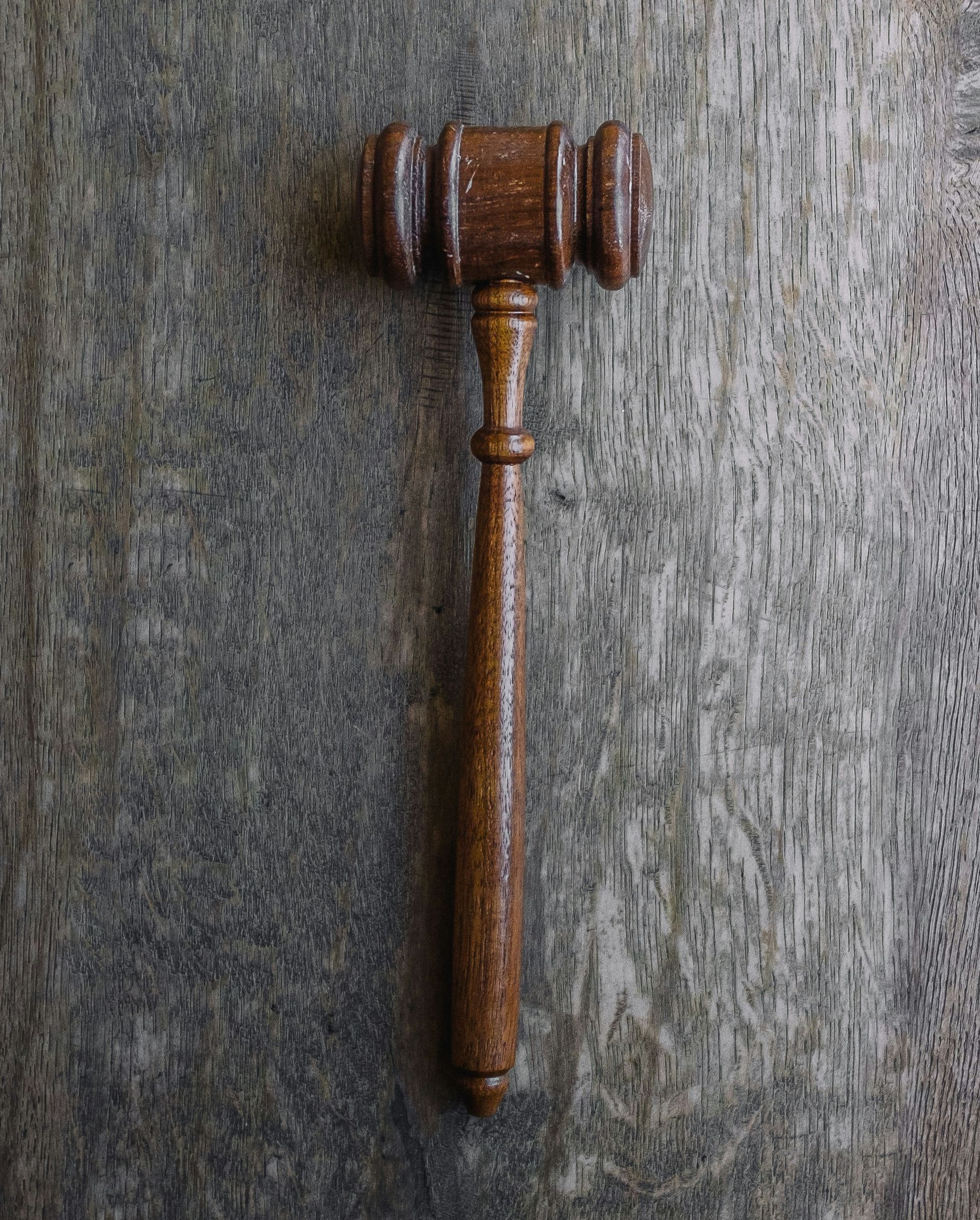 gavel on a table