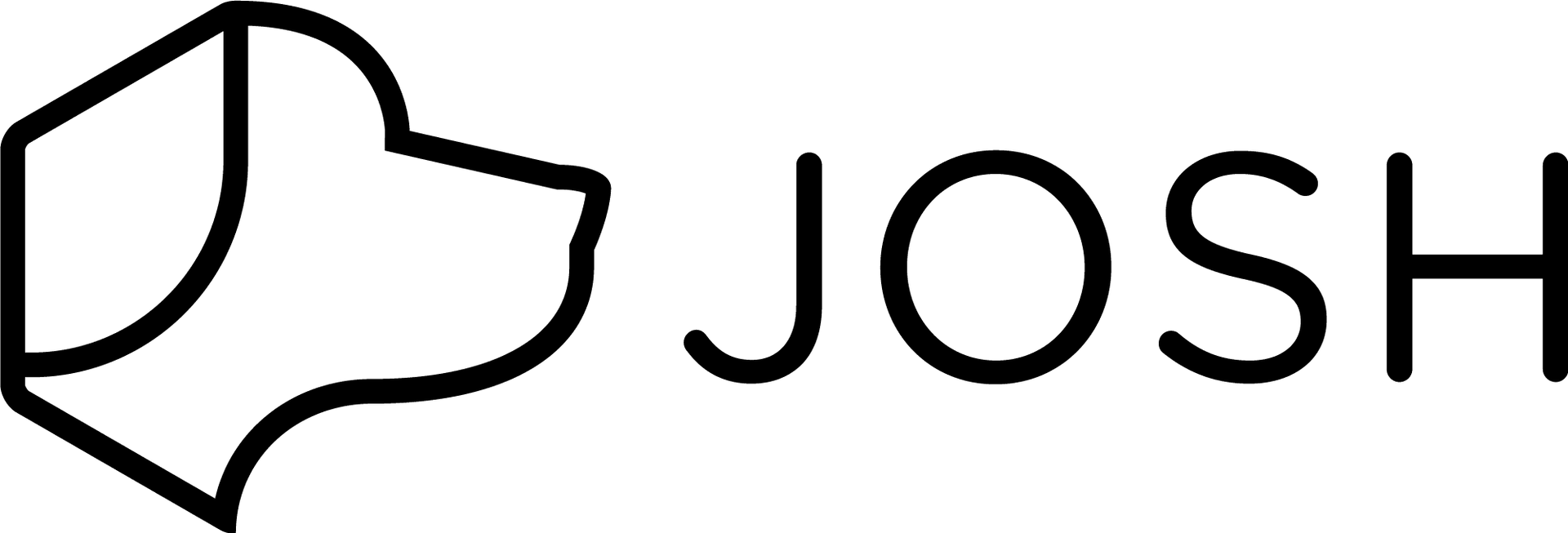 Un logo noir et blanc pour Josh avec un cœur au milieu.
