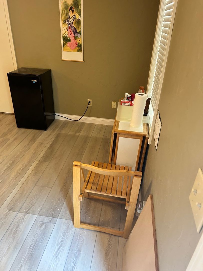 Finished bedroom reconstruction showing modern updates