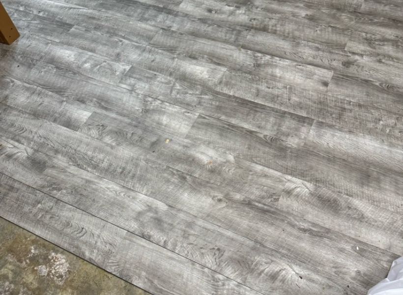 damaged flooring in the basement