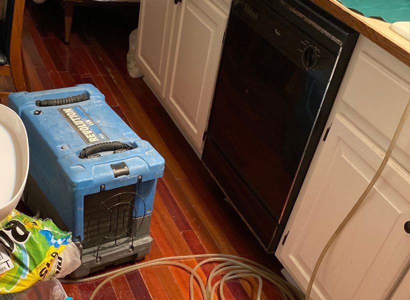 drying the kitchen