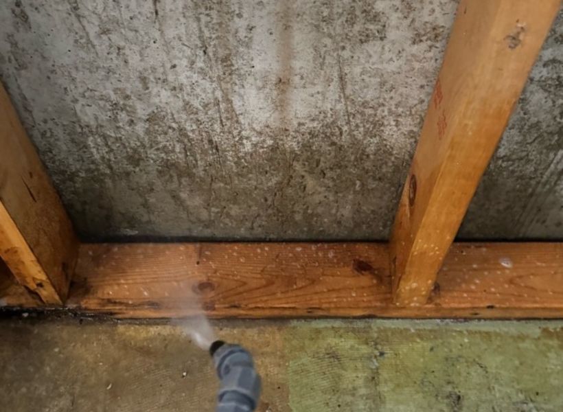 spraying antimicrobial agent