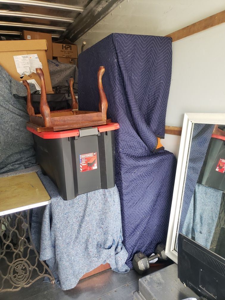 Furniture carefully wrapped for protection during storage
