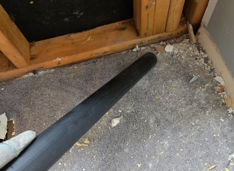 vacuuming debris
