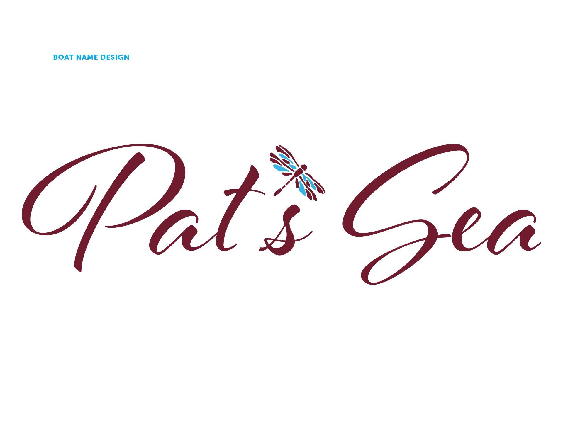 boat name design Pat's Sea