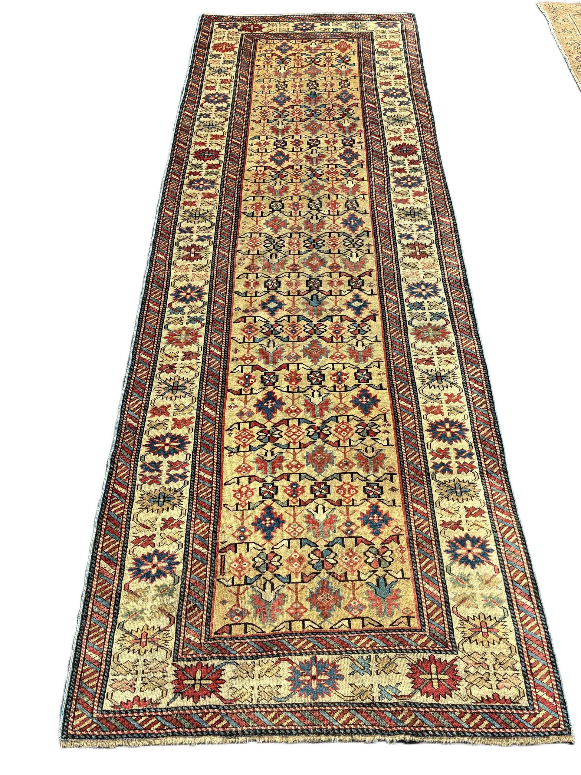 48×93 “Paper balloons” ViNTAGE RUG Antique Shirvan Runner | 250702A | 3' X 8'5