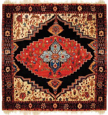 Antique Silk Serapi rug, 6'8