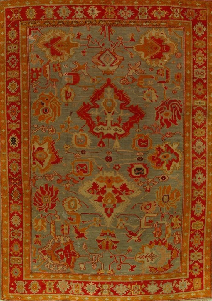 Antique Oushak rug, 9' x 12'7