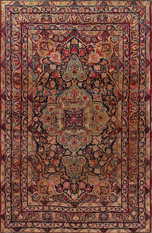Antique Lavar Kerman rug, 6'1