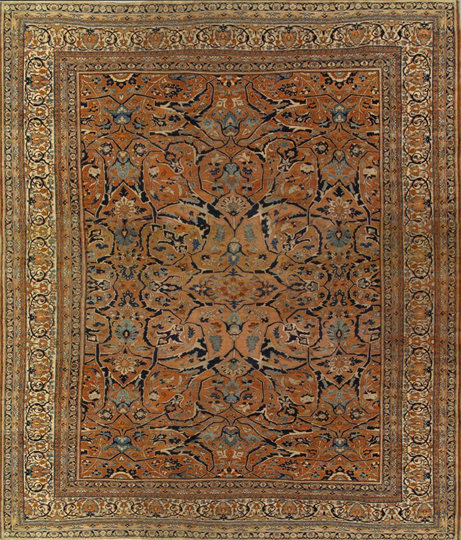 Antique Tabriz Hajijalili rug, 11' x 13'9
