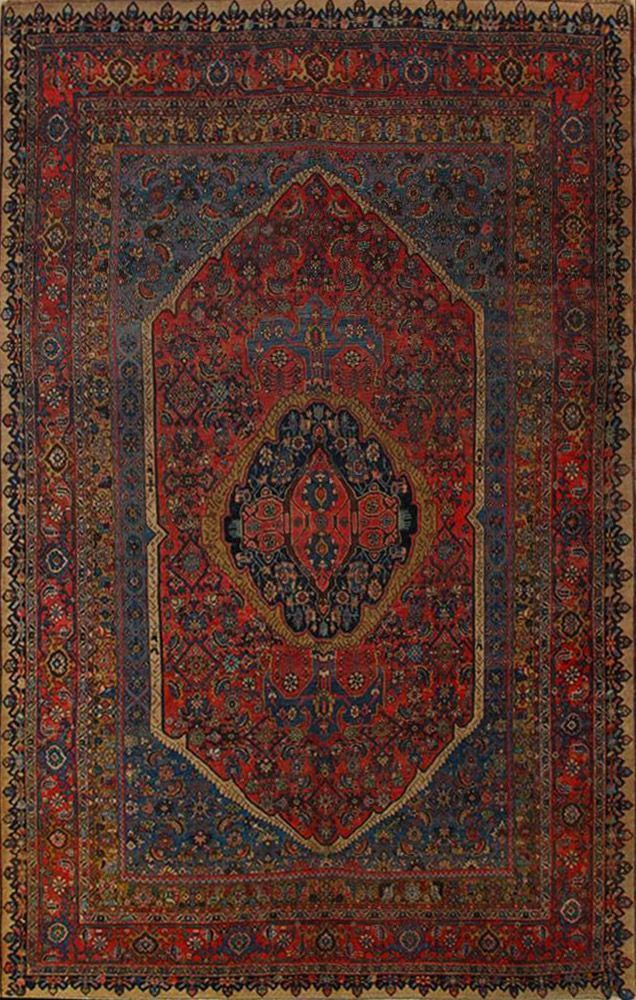 Antique Bijar rug, 7'5