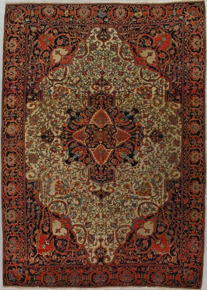Antique Farahan Sarouk rug, 7'3