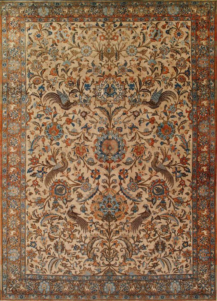 Persian Qum With Silk rug, 7'10