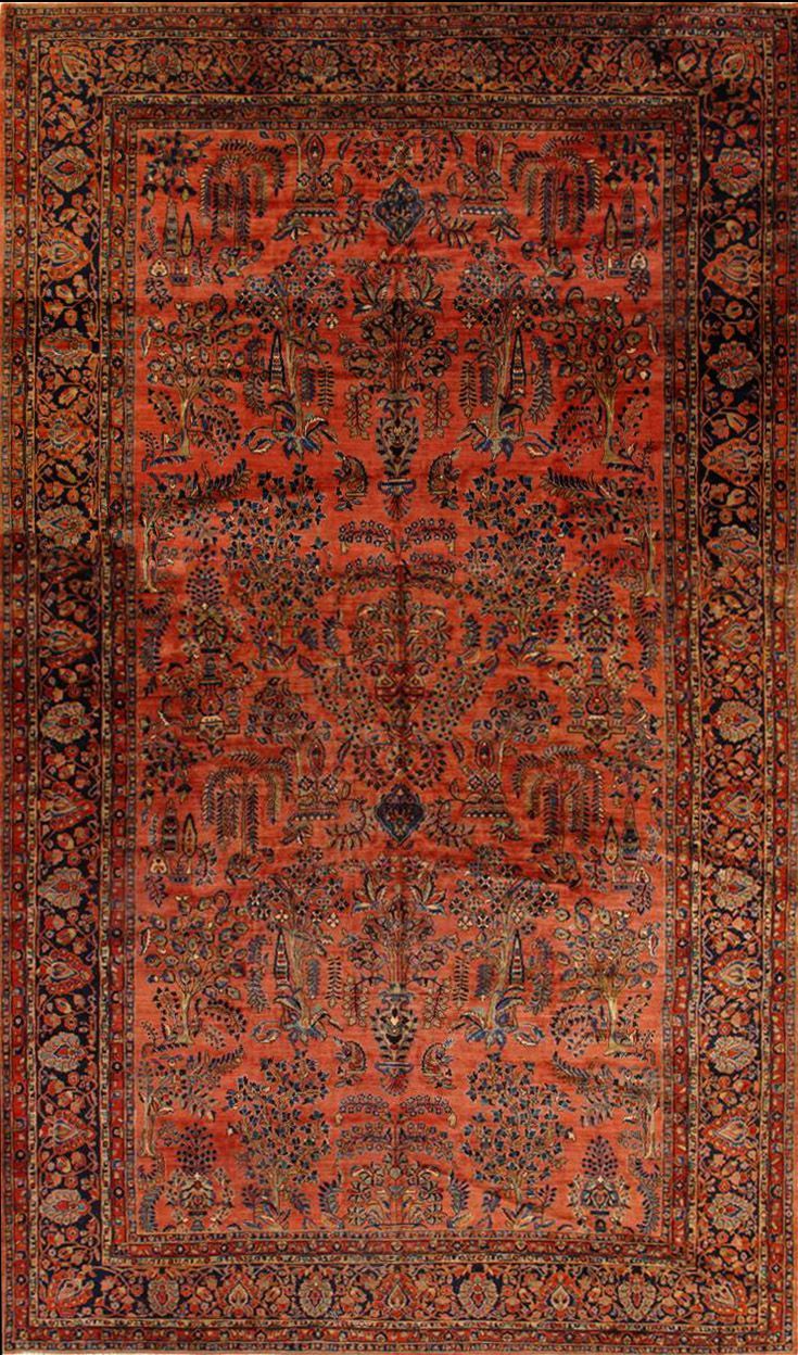 Antique Sarouk Mohajeran rug, 10'6
