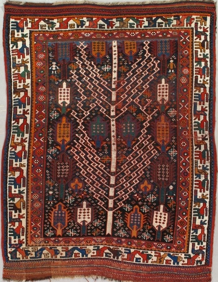 Antique Bakhtiari rug, 5'5