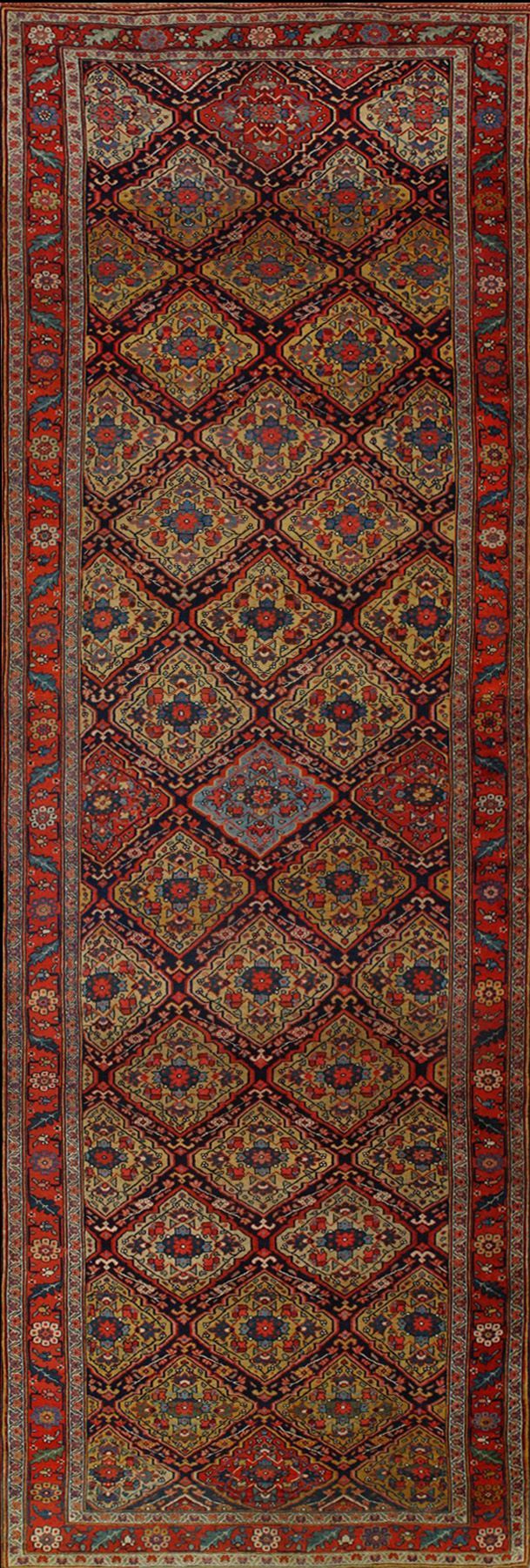 Antique Bijar rug, 5' x 14'5