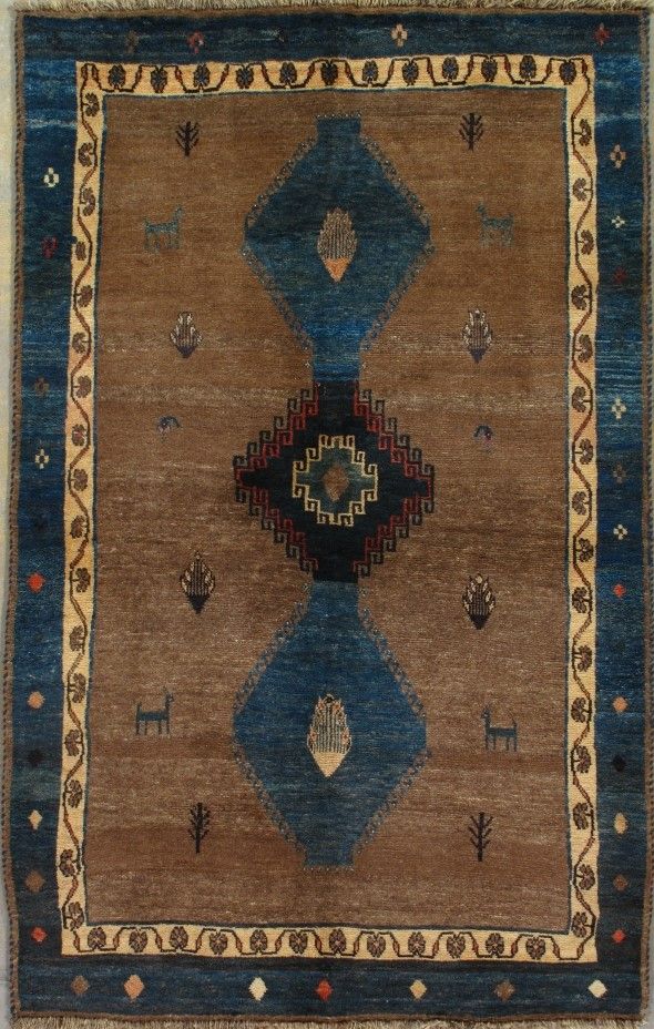 Vintage Persian Gabbeh rug, 4'2" X 6'6", First Rugs
