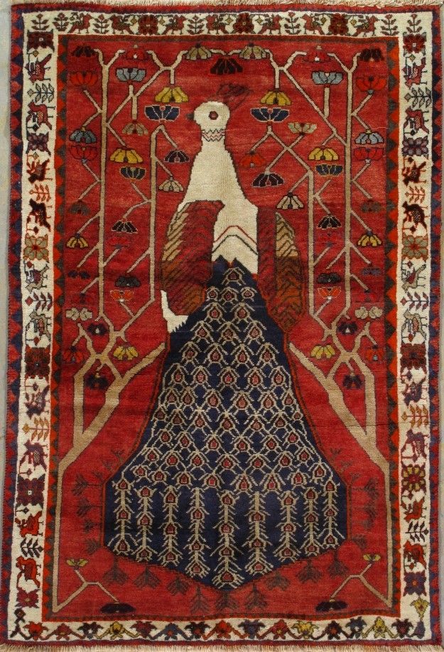Vintage Persian Gabbeh rug, 4'4