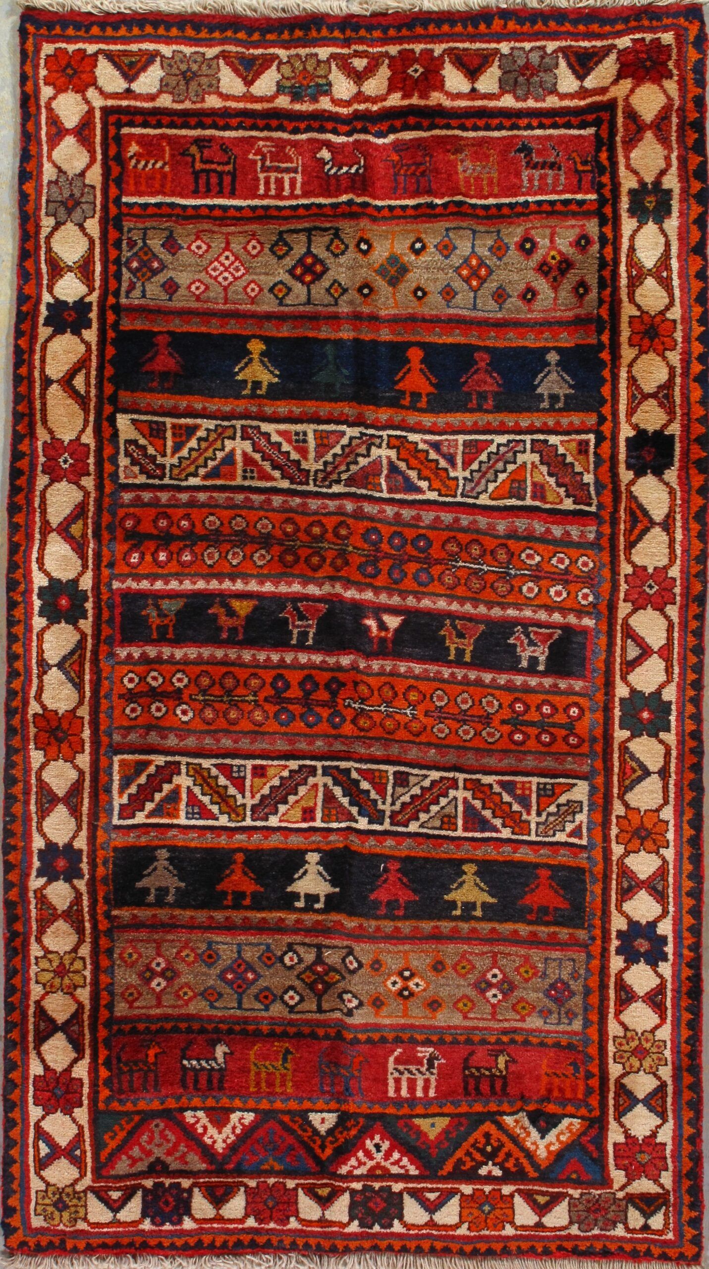 Vintage Gabbeh rug, 3'8