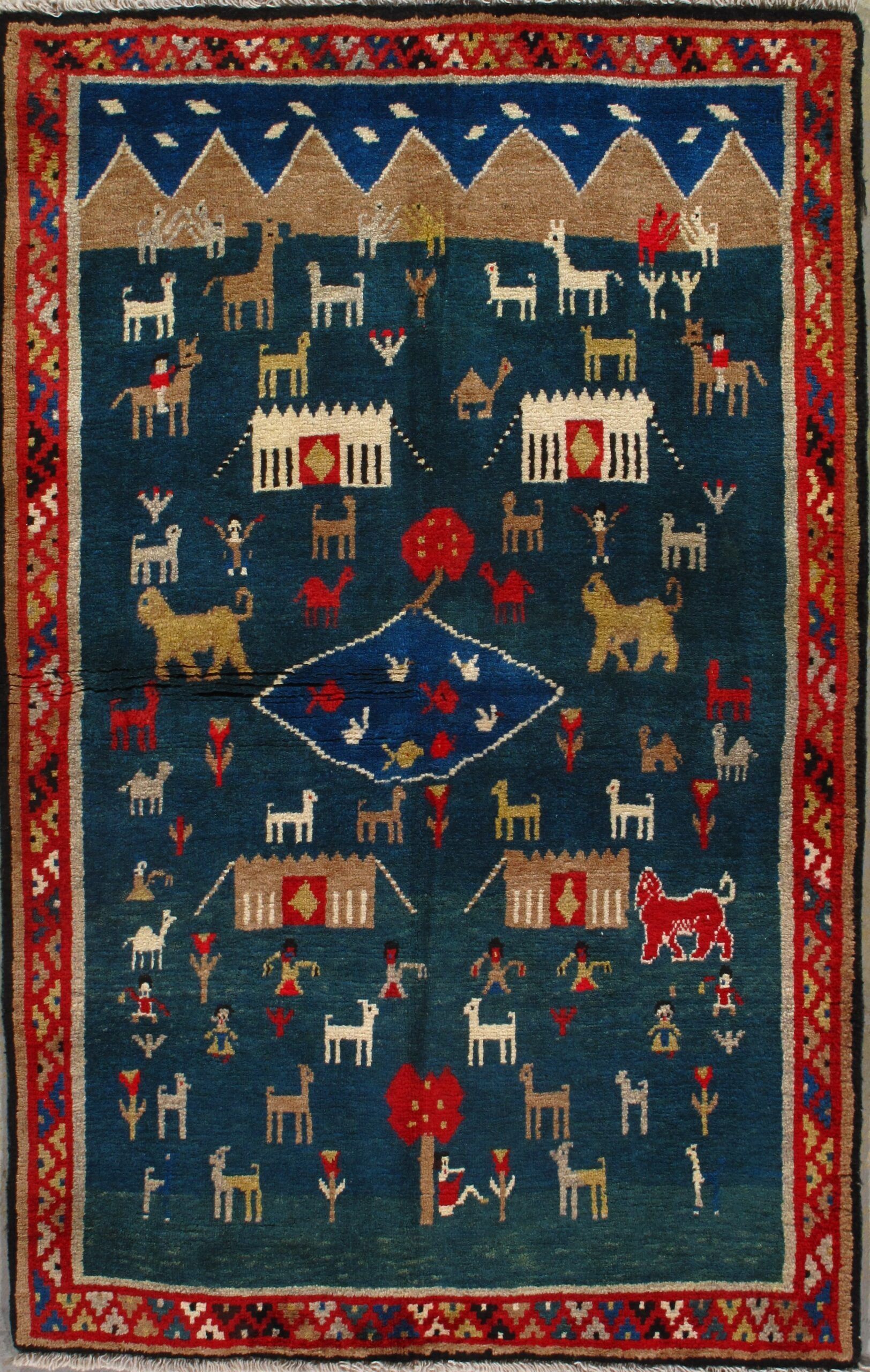 Vintage Persian Gabbeh rug, 3'7