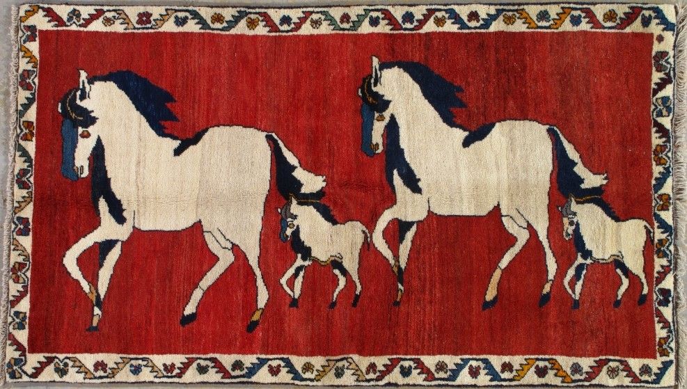 Vintage Persian Gabbeh rug, 3'5