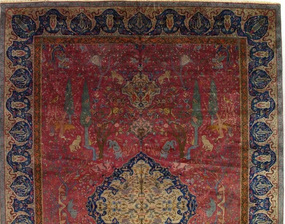 Antique Indo Tabriz rug, 12'3