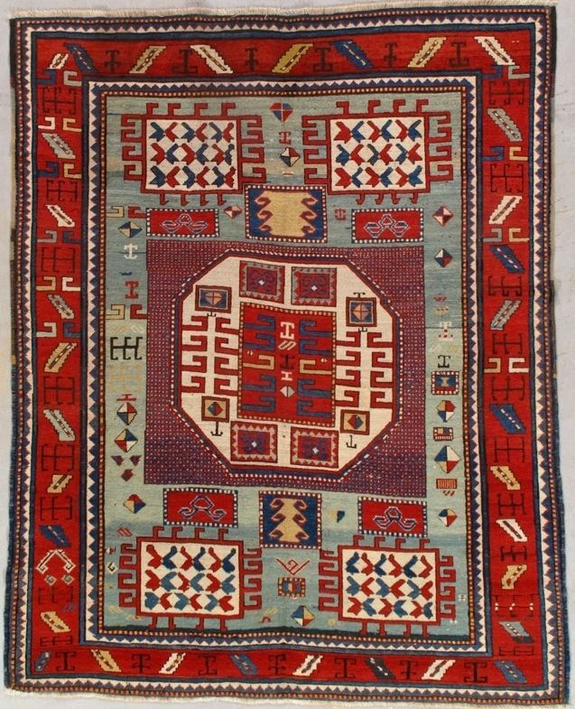 Antique Kazak rug, 6' x 7'6