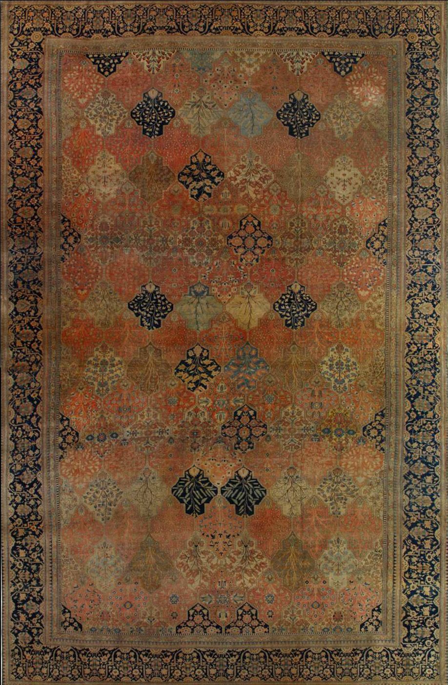Antique Mohtasham Kashan rug, 12'10