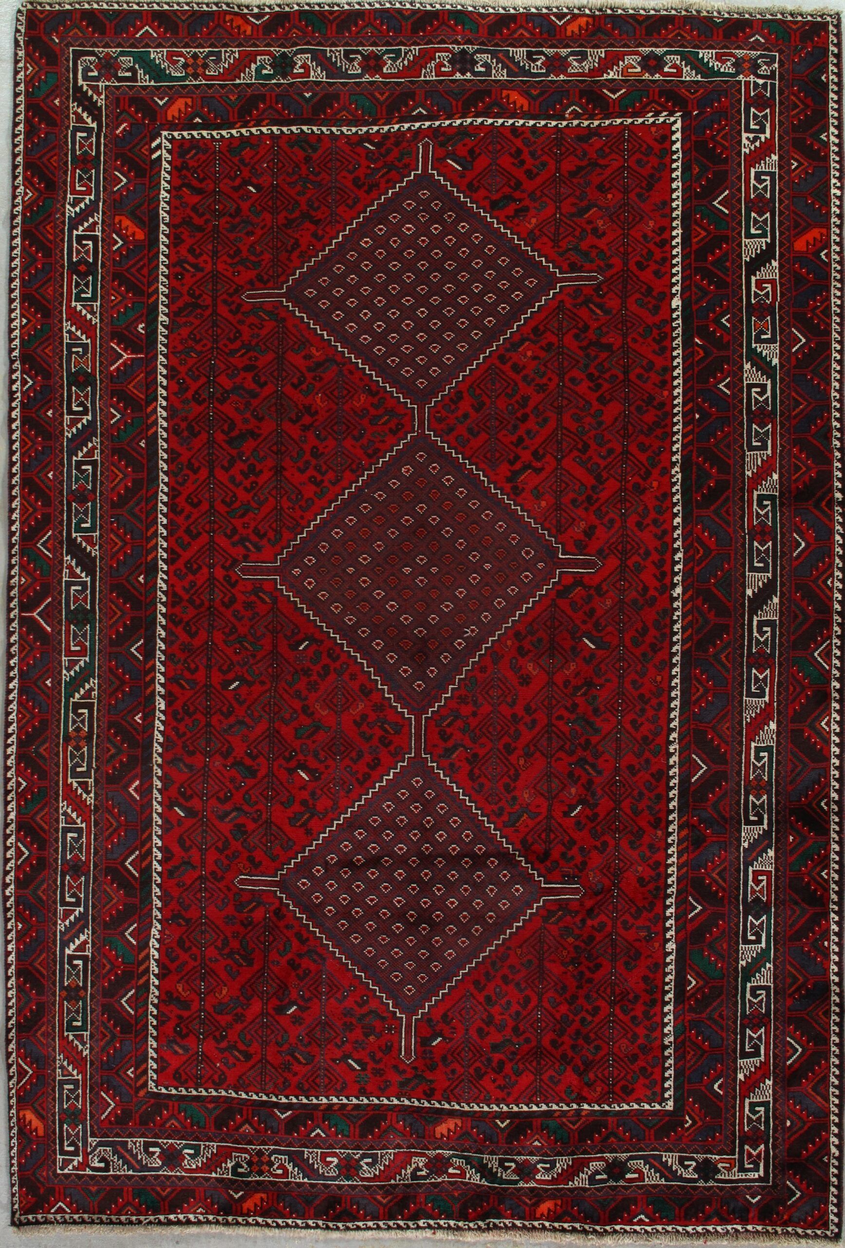 Vintage Persian Qashqai rug, 7'2