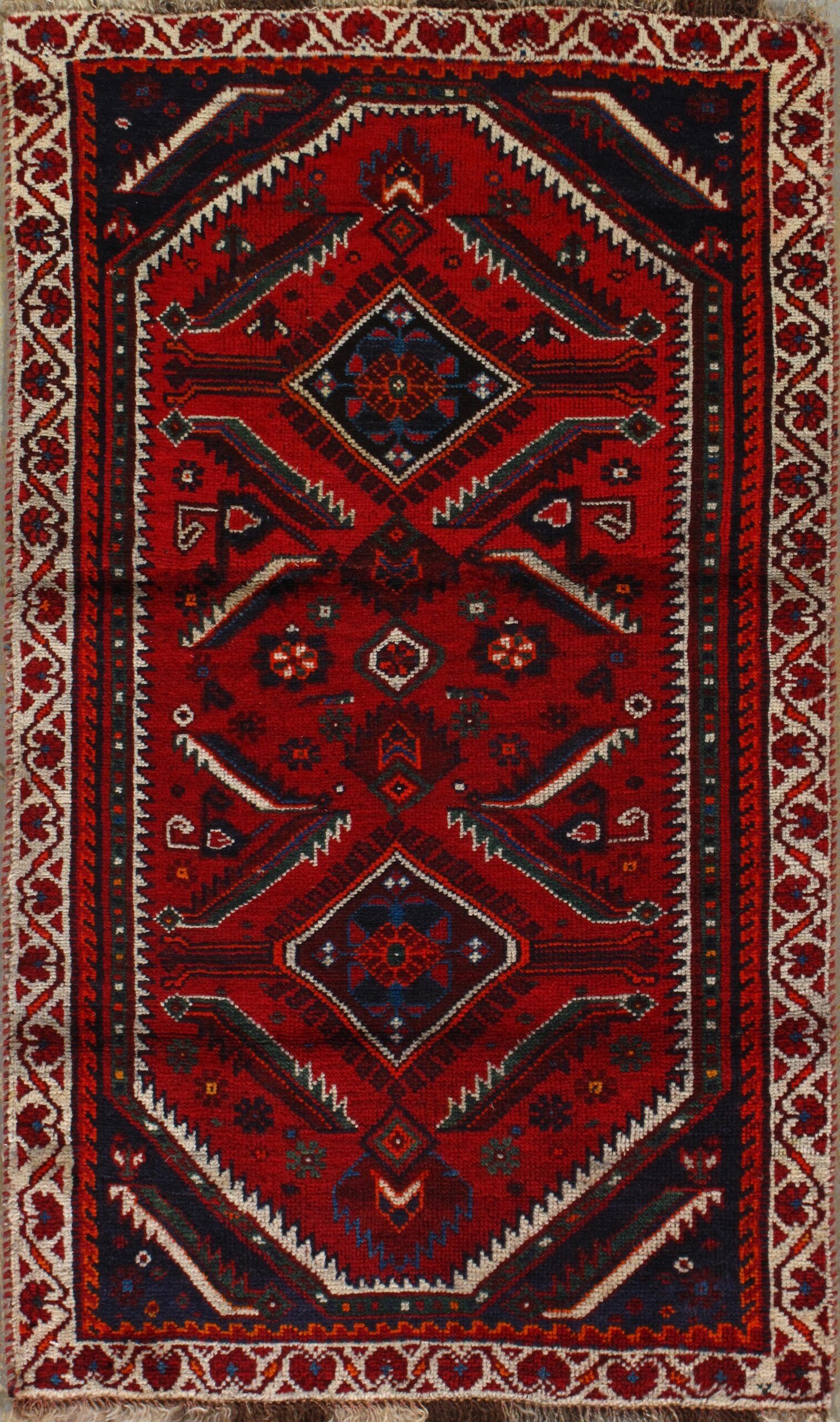 Vintage Persian Qashqai rug, 2'7