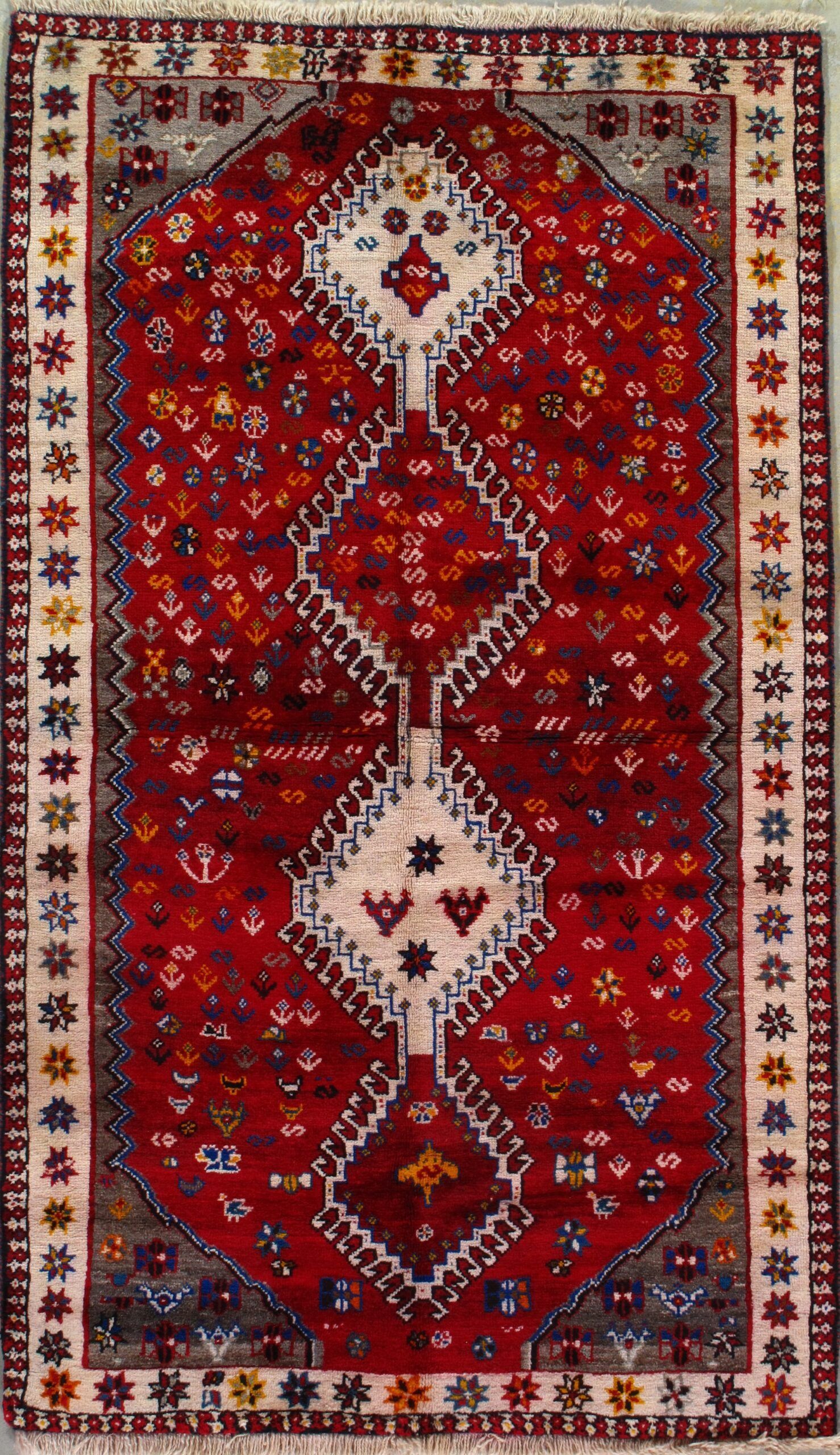 Vintage Persian Qashqai rug, 3'7