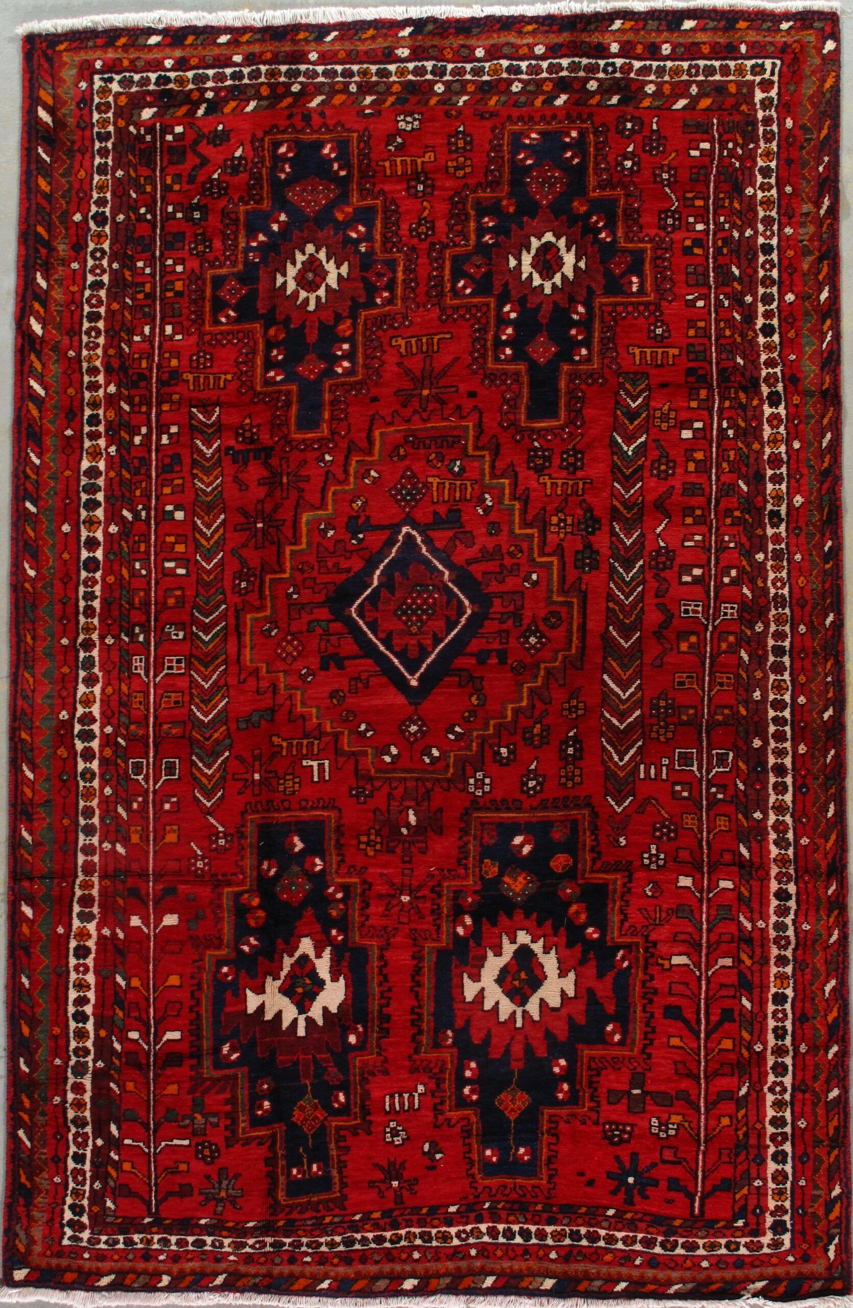 Vintage Persian Qashqai rug, 6' X 9'2