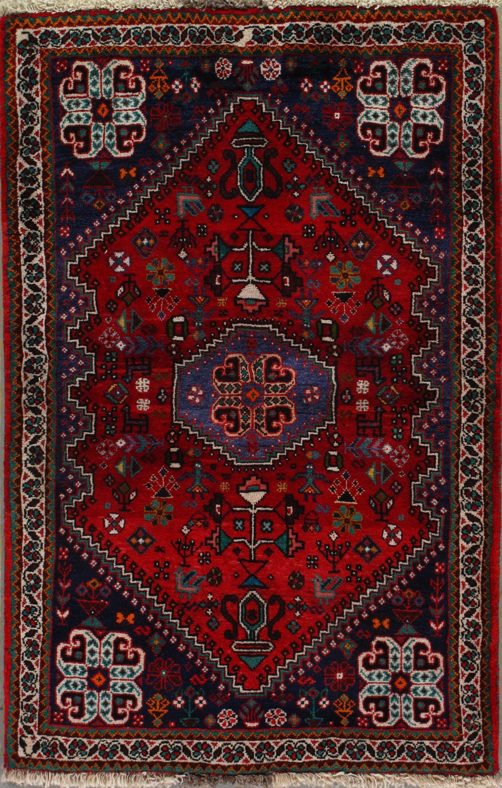 Vintage Persian Qashqai rug, 3'5