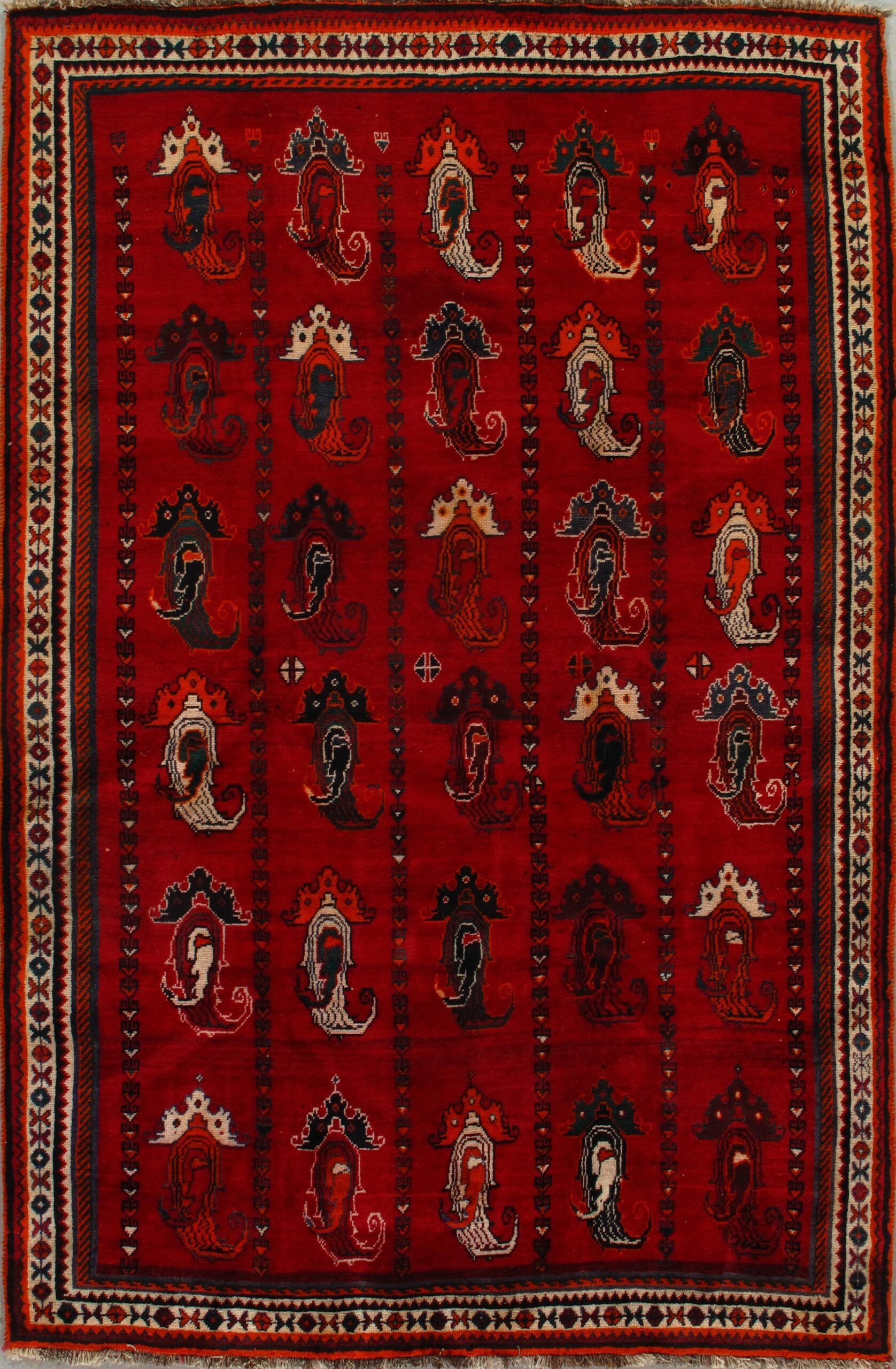 Vintage Persian Qashqai rug, 5'7