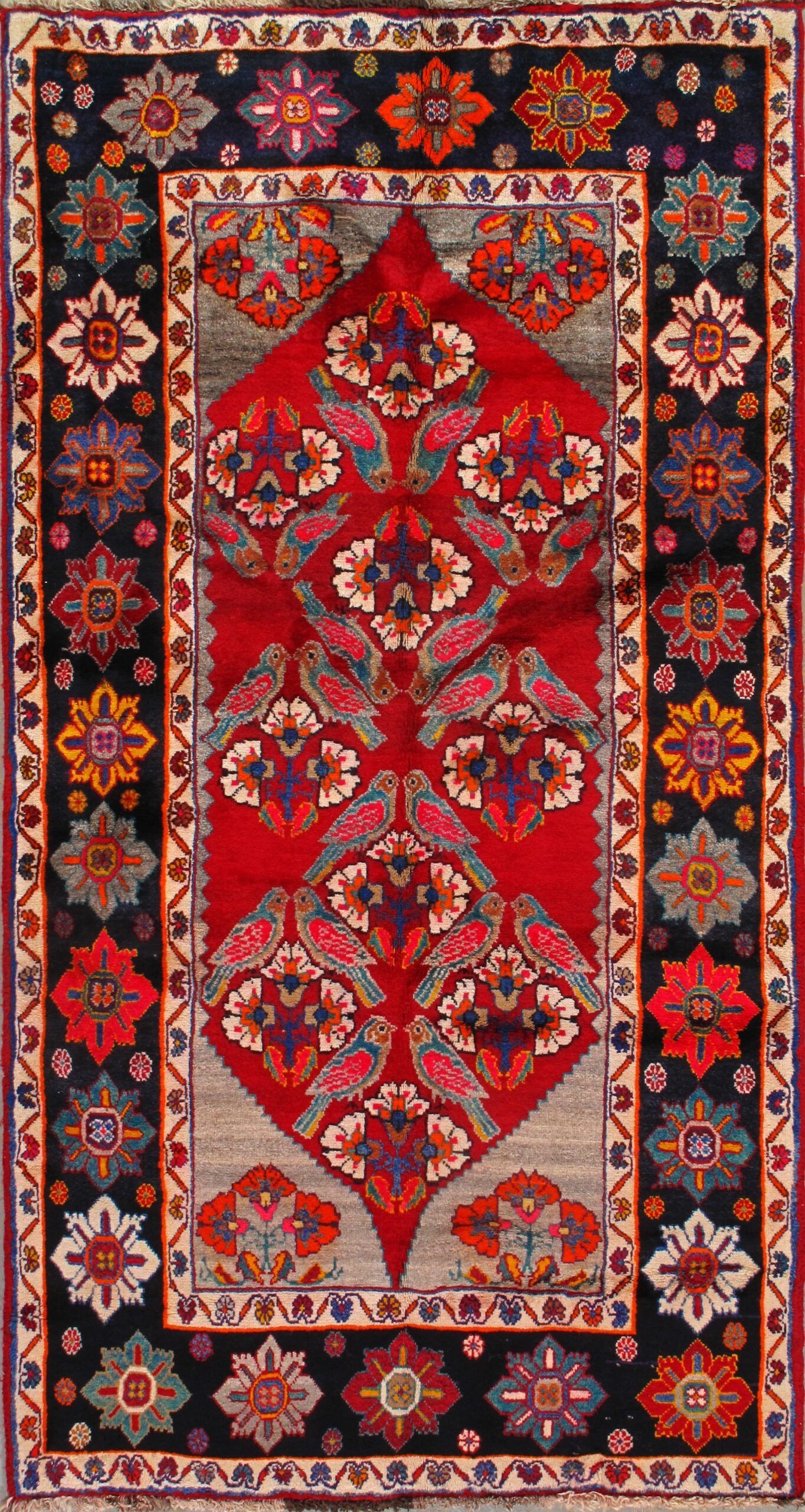 Vintage Persian Qashqai rug, 4' X 7'8