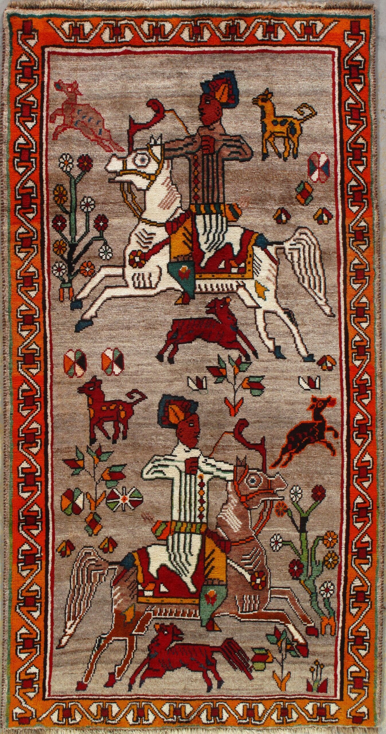 Vintage Persian Qashqai rug, 3'3