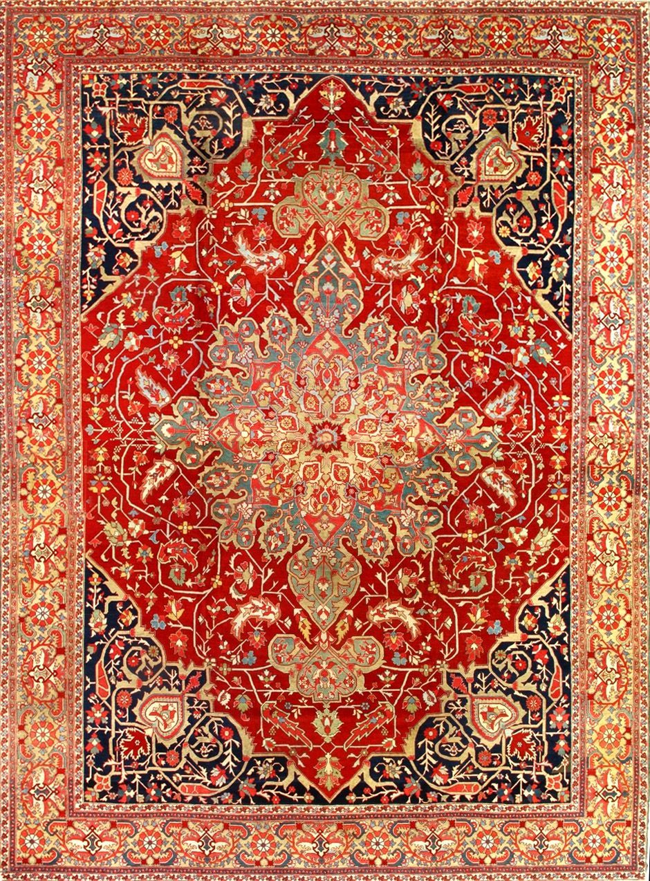 Antique Heriz rug, 13' x 17'2