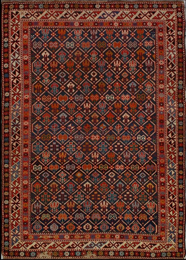 Antique Shirvan rug, 4' x 5'7