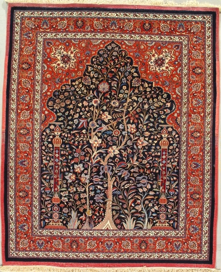 Persian Mashad Amoghli rug, 5'2