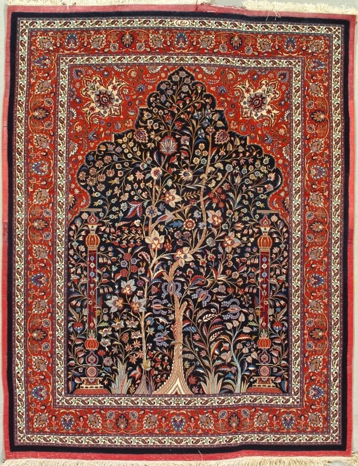 Persian Mashad Amoghli rug, 5'2