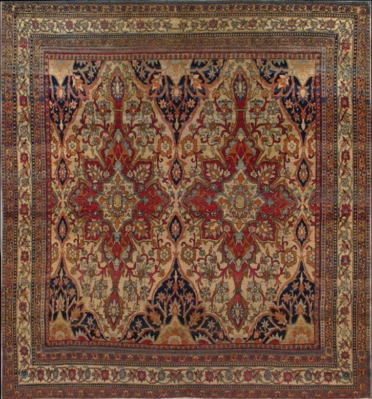 Antique Lavar Kerman rug, 7'8