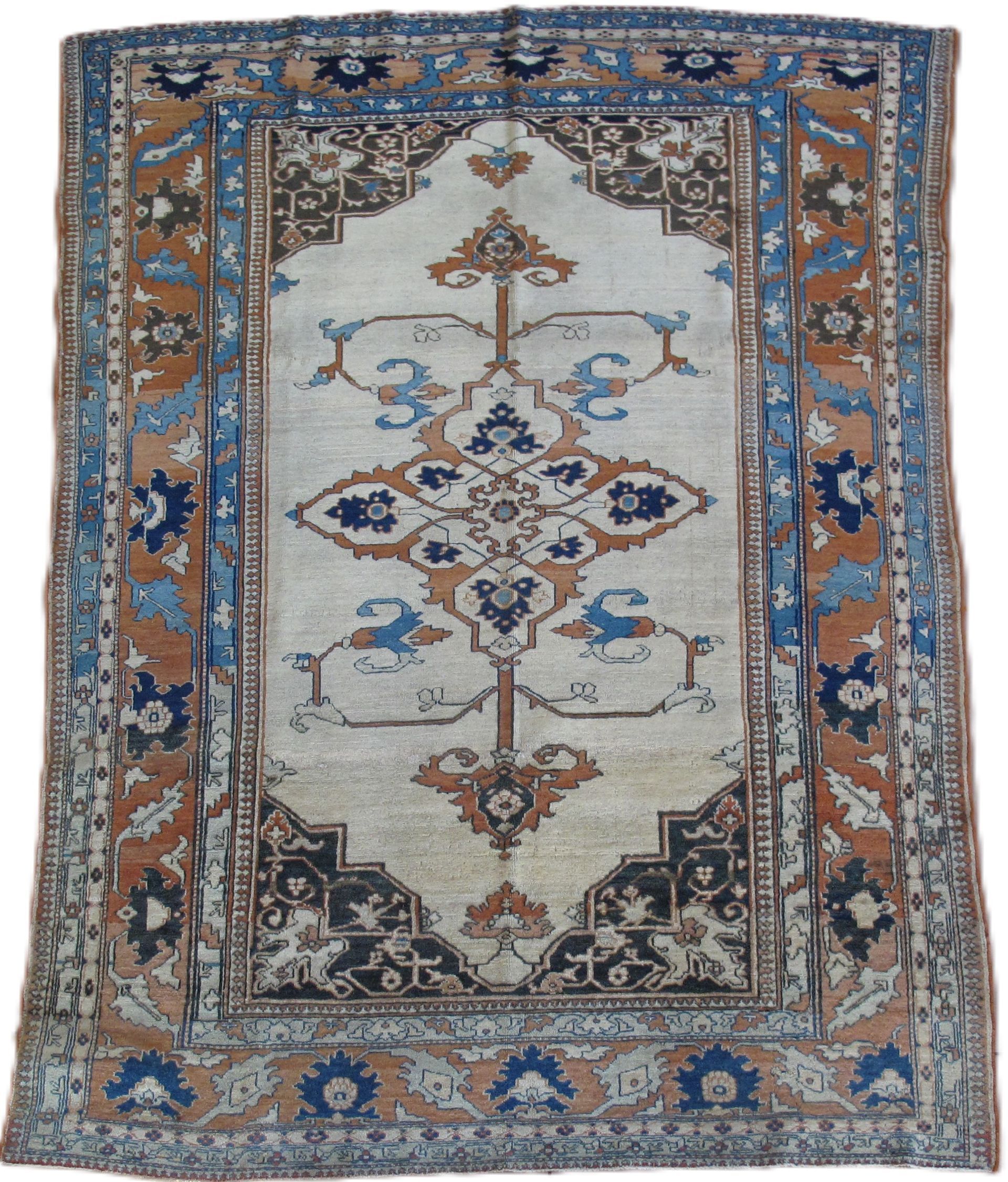 A rug with a floral pattern on it