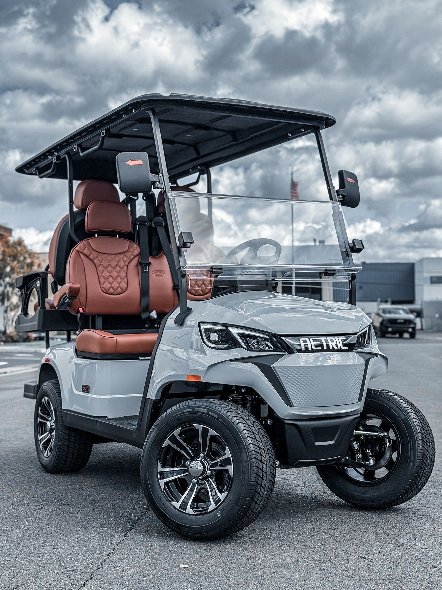 Gray Aetric X4 48 volt lithium powered golf cart