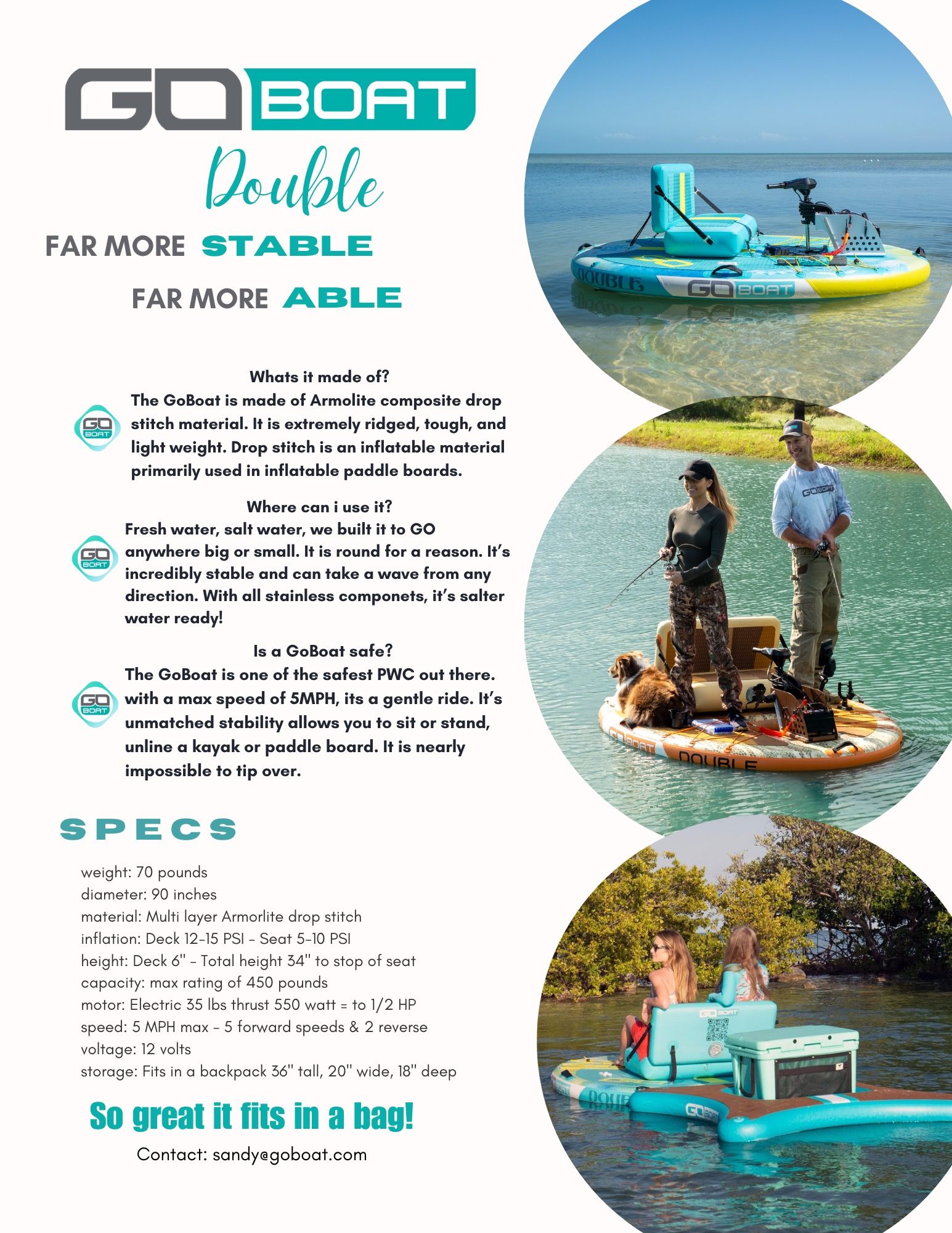 GoBoat Double Wave Portable Boat Overview Sheet