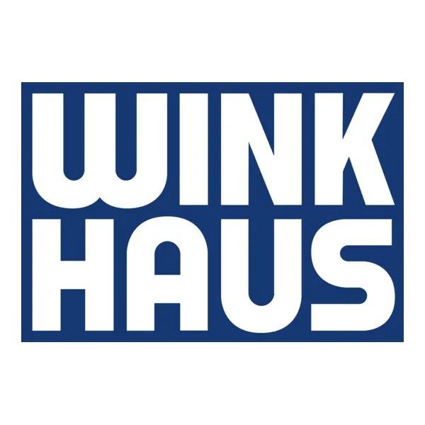 Logo WINKHAUS in lettere maiuscole blu e bianche all'interno di un bordo quadrato.