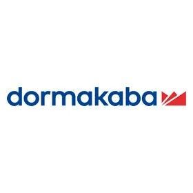 Logo di dormakaba in blu e rosso su sfondo bianco.